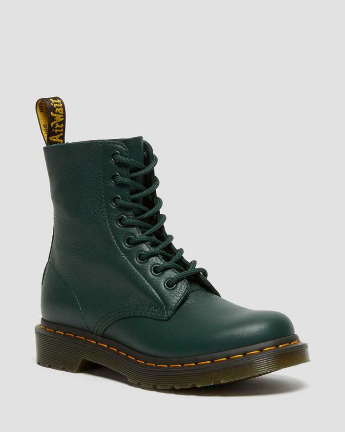 Dr Martens Vintersko Dame Grønn 1460 Pascal Virginia Læder 7013UFSYI